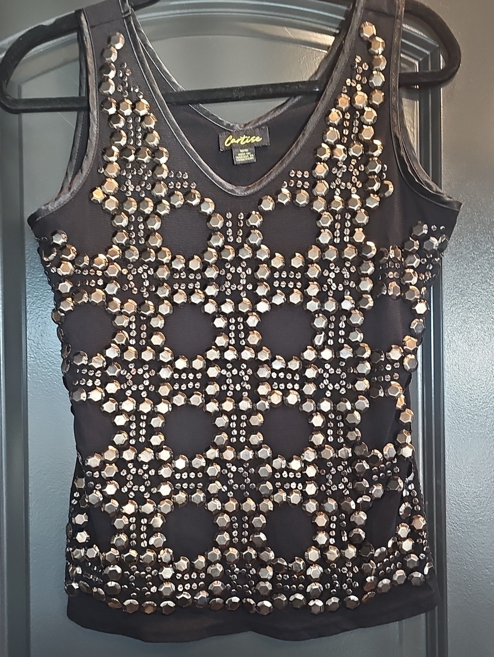 Cartise Embellished Sheer Tank Top